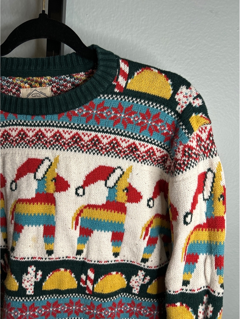 St John's Bay Medium Cotton Christmas Sweater with Pinata Design